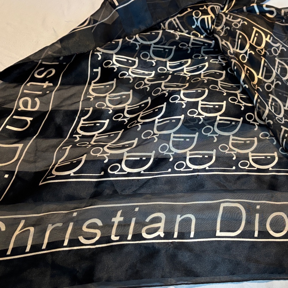 Christian Dior Black and White Scarf